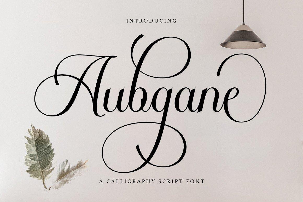 Aubgane Font by Pista Mova, preview of the typeface