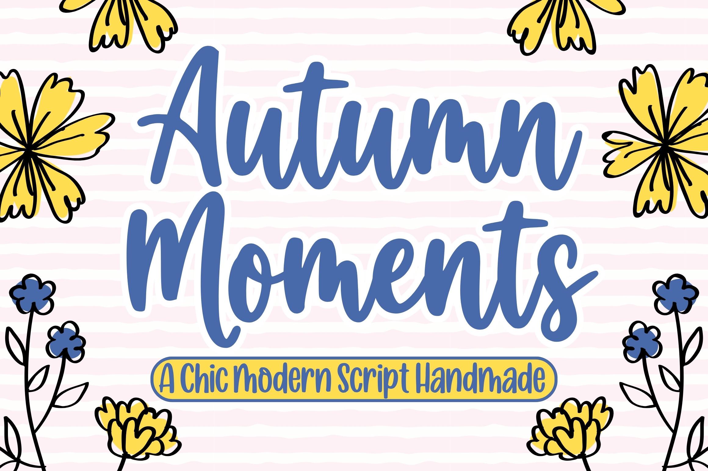 Autumn Moment Font by Natural Ink, fall brush script font preview