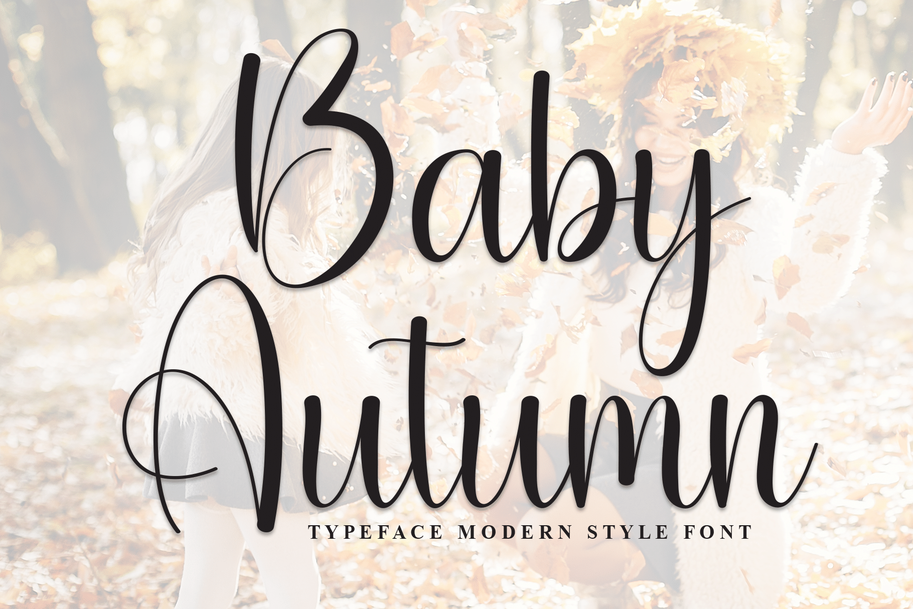 Baby Autumn Font by Robbots stores, fall calligraphy font preview