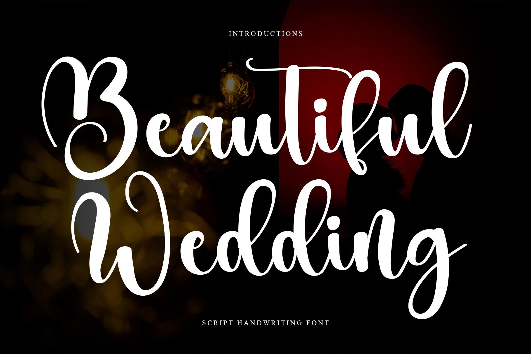 Beautiful Wedding Font by Bintang Studio, bold wedding script font preview