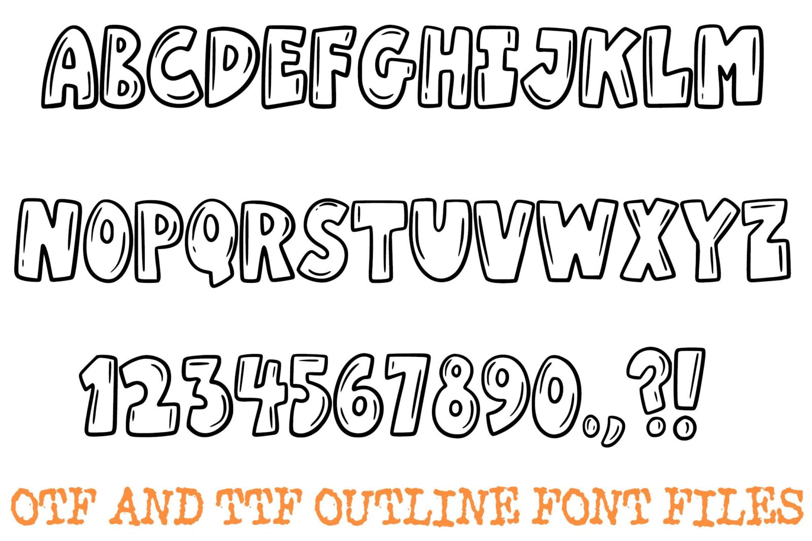 Bold Bubble Outline Font by squeebcreative, outline bubble alphabet and numbers font preview