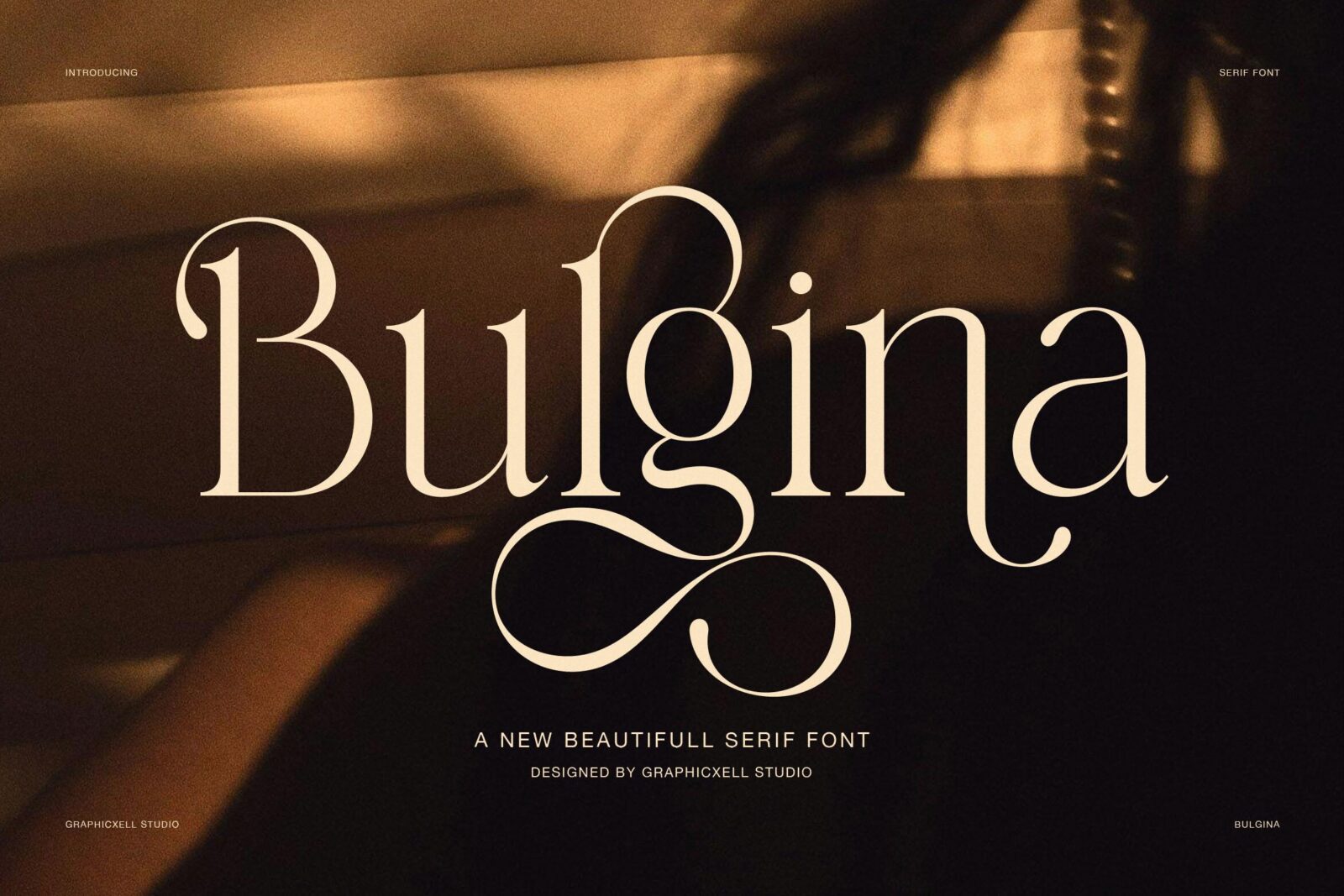 Bulgina Font by Graphicxell, preview of the typeface