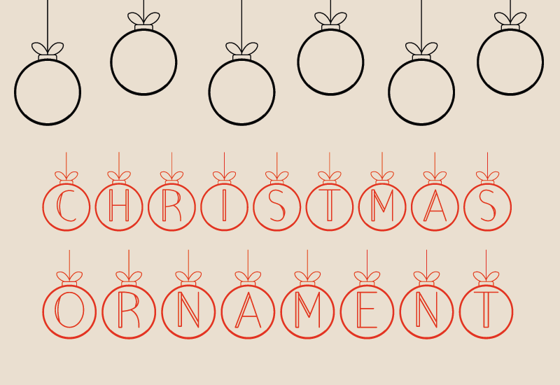 Christmas Ornament Font by GraphicsNinja, bauble letter Christmas font preview