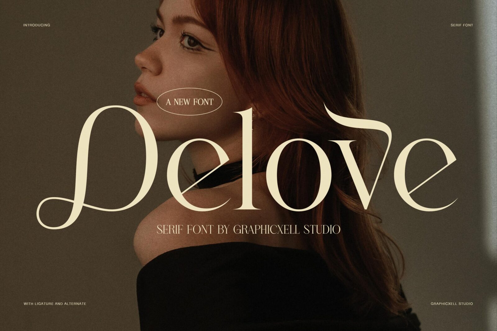 Delove Font by Graphicxell, preview of the typeface