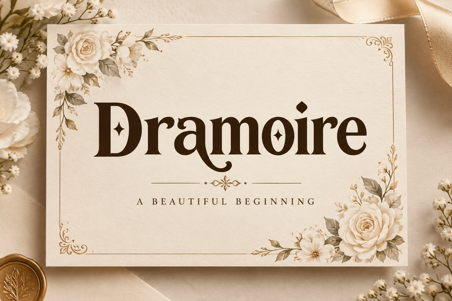 Dramoire Font by Colourful, luxury wedding serif font preview