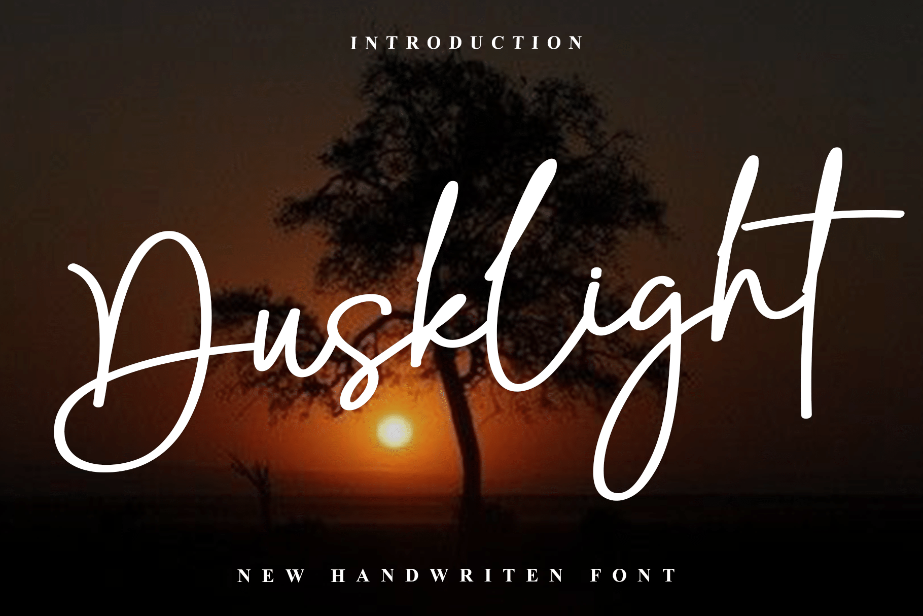 Dusklight Font by Black line, brush signature font preview