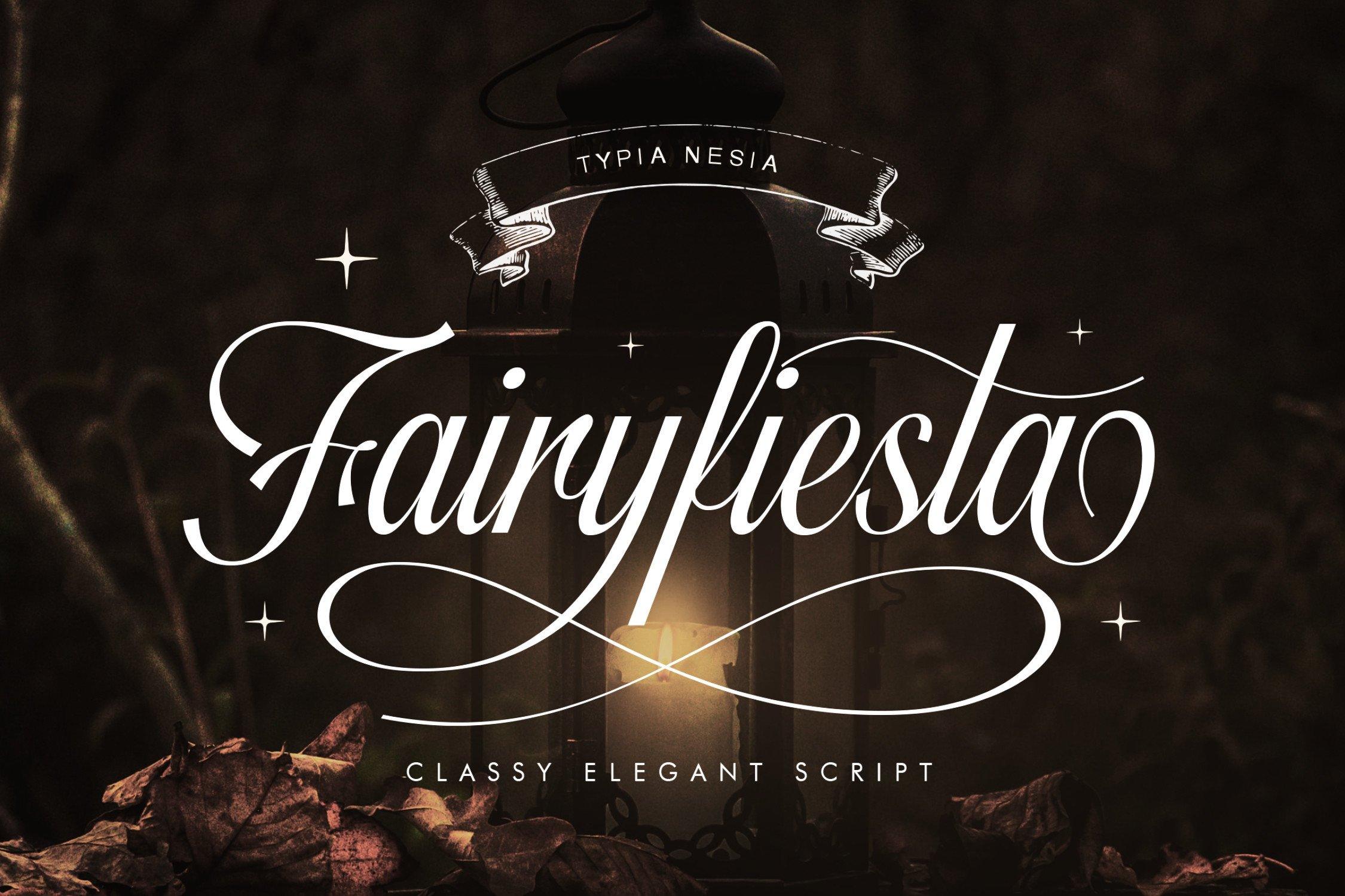 Fairyfiesta Font by Typia Nesia, elegant calligraphy script preview