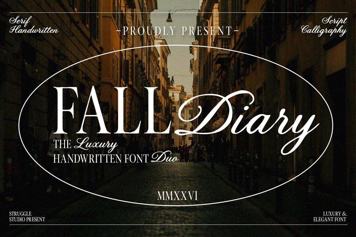 Fall Diary Font by Struggle Studio, luxury fall font duo preview
