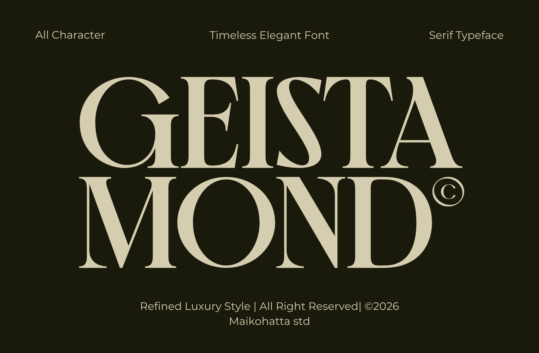 Geista Mond Font by maikofarazhatta, preview of the typeface