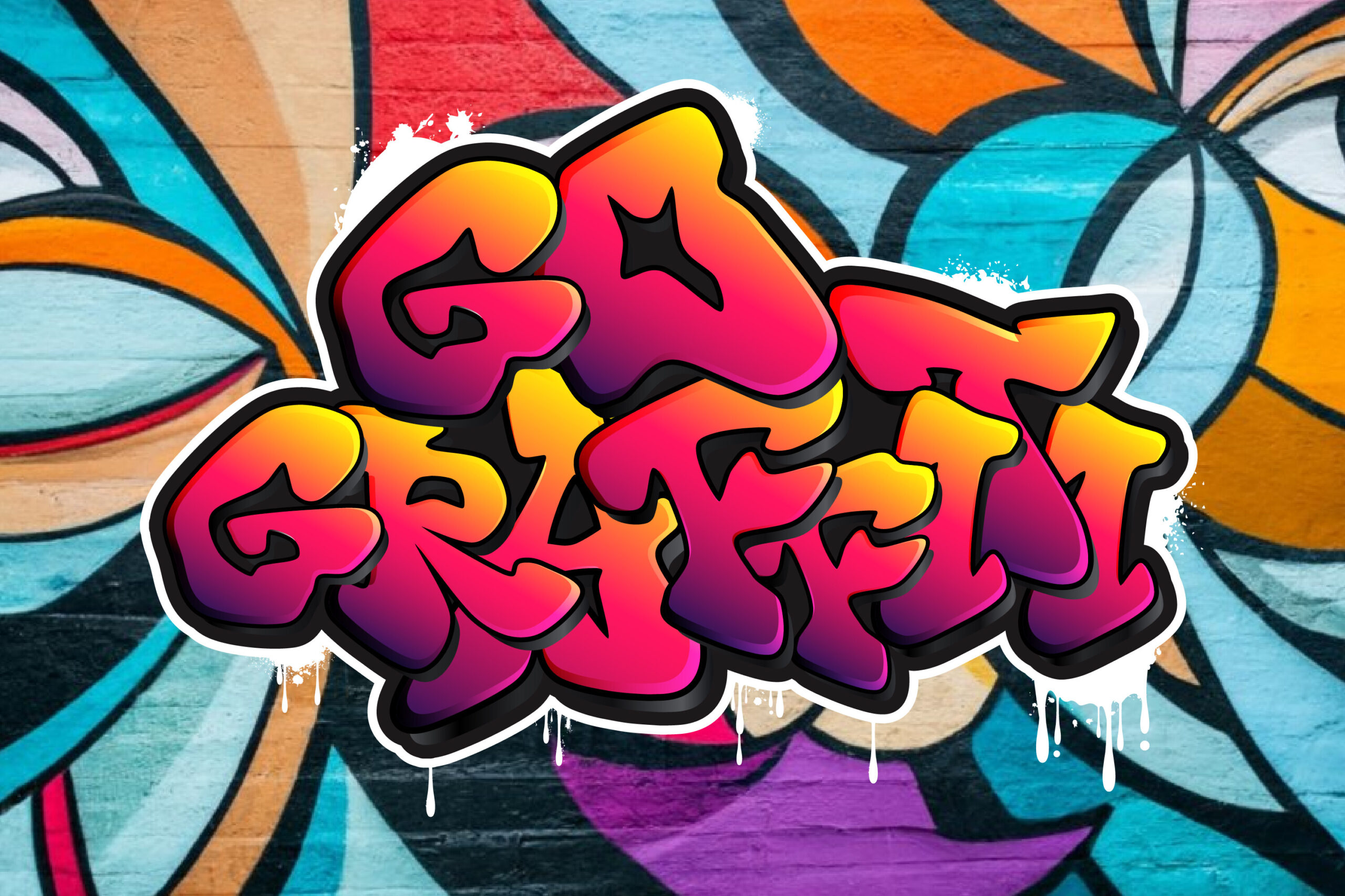 Go Graffiti Font by Boy William, glossy red and pink overlapping graffiti letters font preview