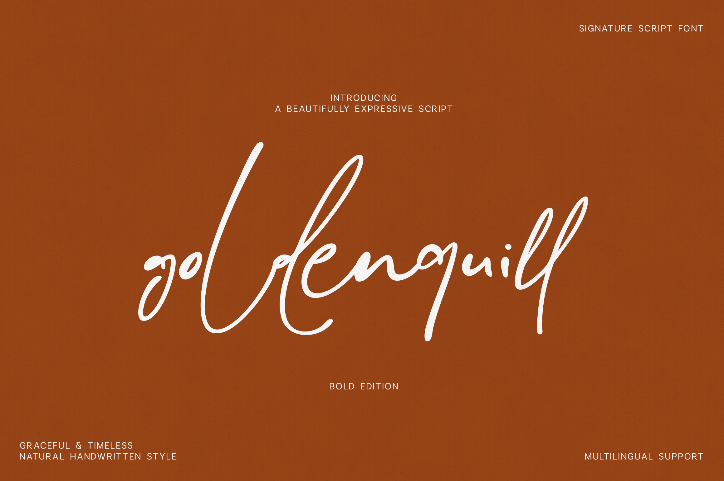 Goldenquil Script Font by vladfedotovv, signature numbers font preview