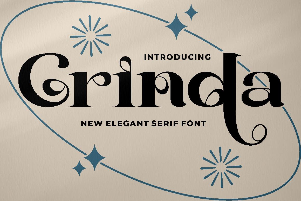 Grinda Font by putracetol, elegant serif font preview