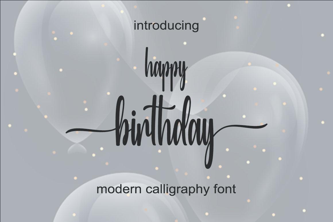 Happy Birthday Font by cavalera creative, light modern calligraphy on a balloon background font preview