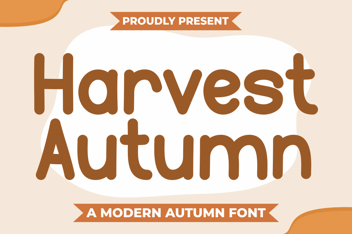 Harvest Autumn Font by maikofarazhatta, rounded fall font preview