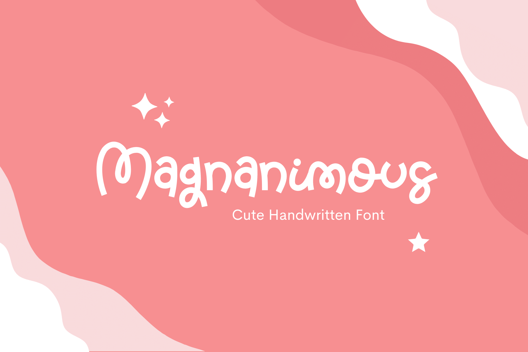 Magnanimous Font by Cotton White Studio, light rounded white handwriting font preview