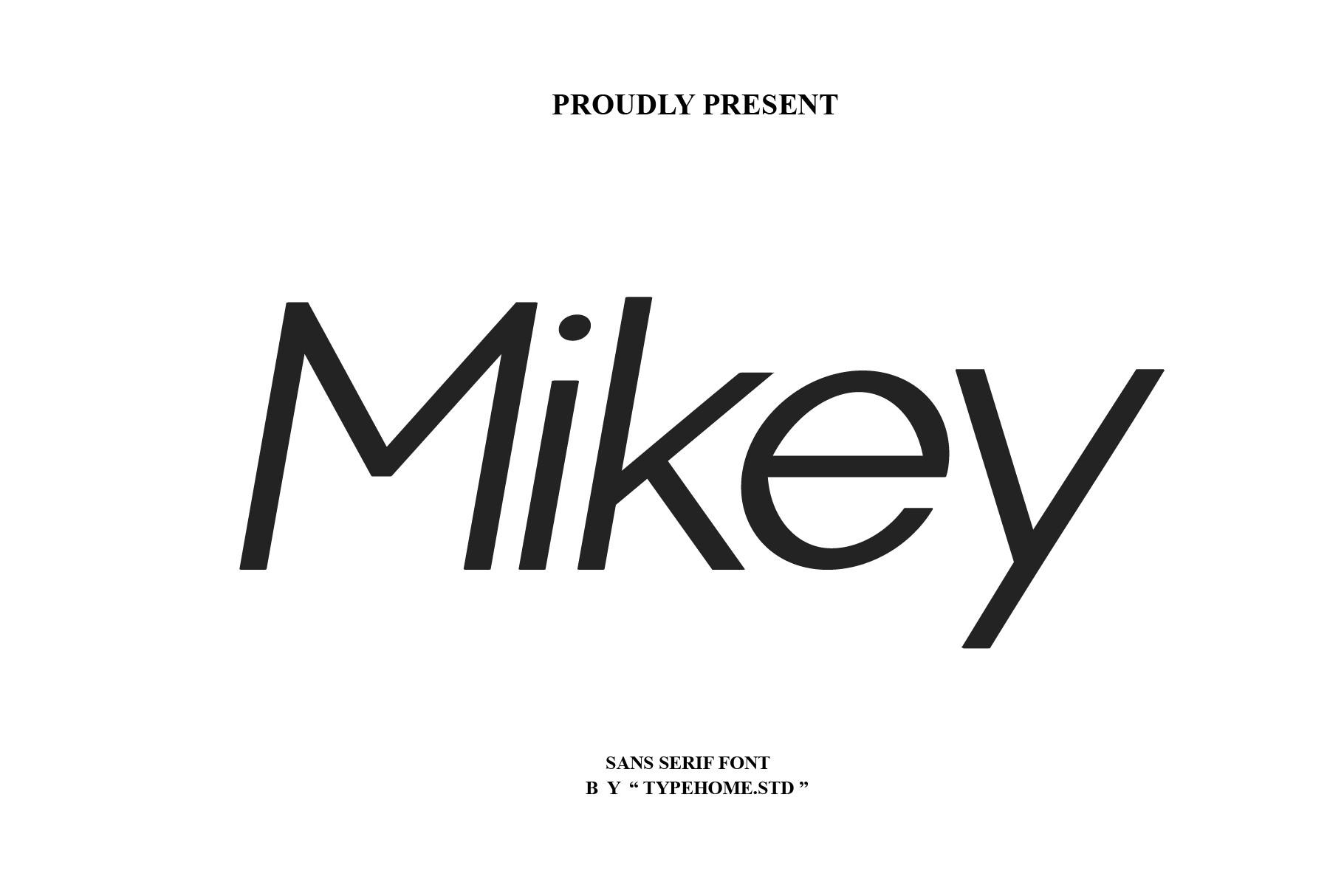 Mikey Font by typehome.std, minimal sans serif font preview