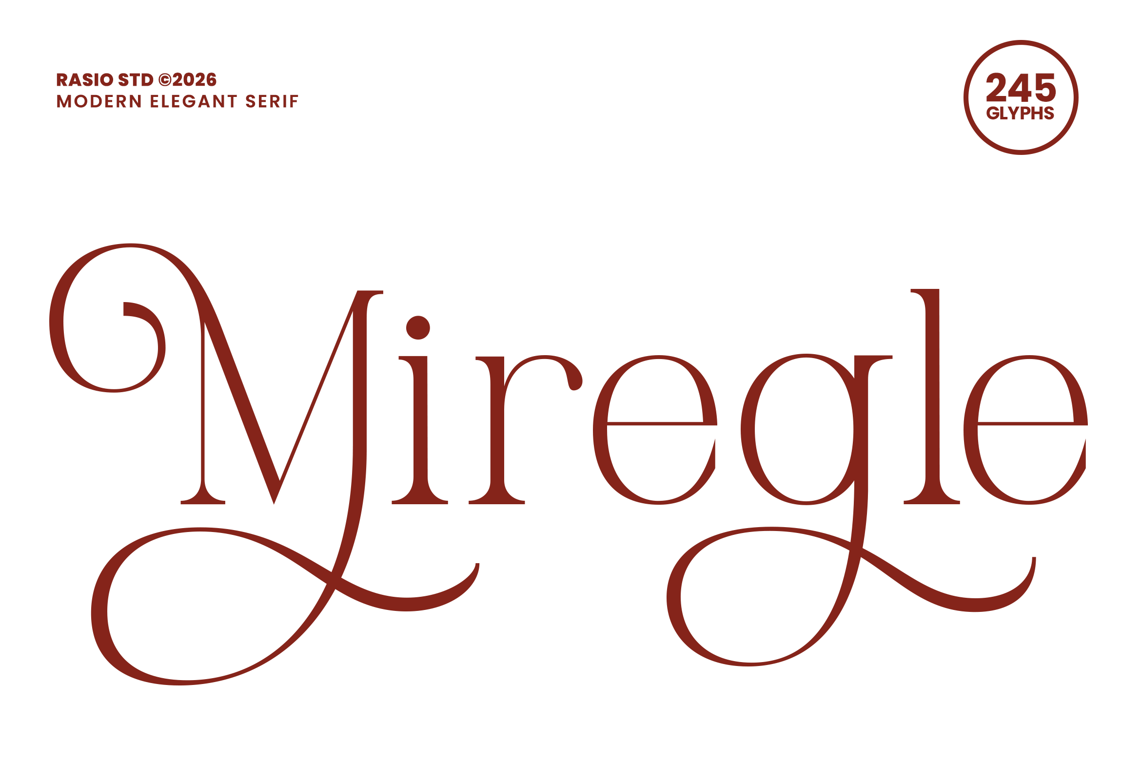 Miregle Font by product.rasiostudio, fancy swash serif font preview