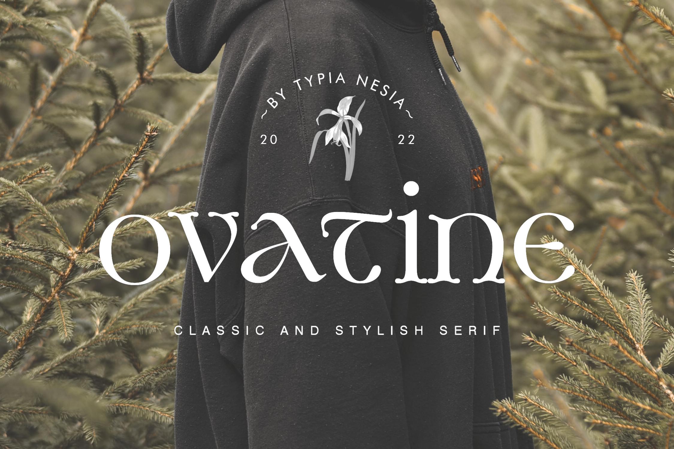 Ovatine Font by Typia Nesia, vintage wedding serif font preview