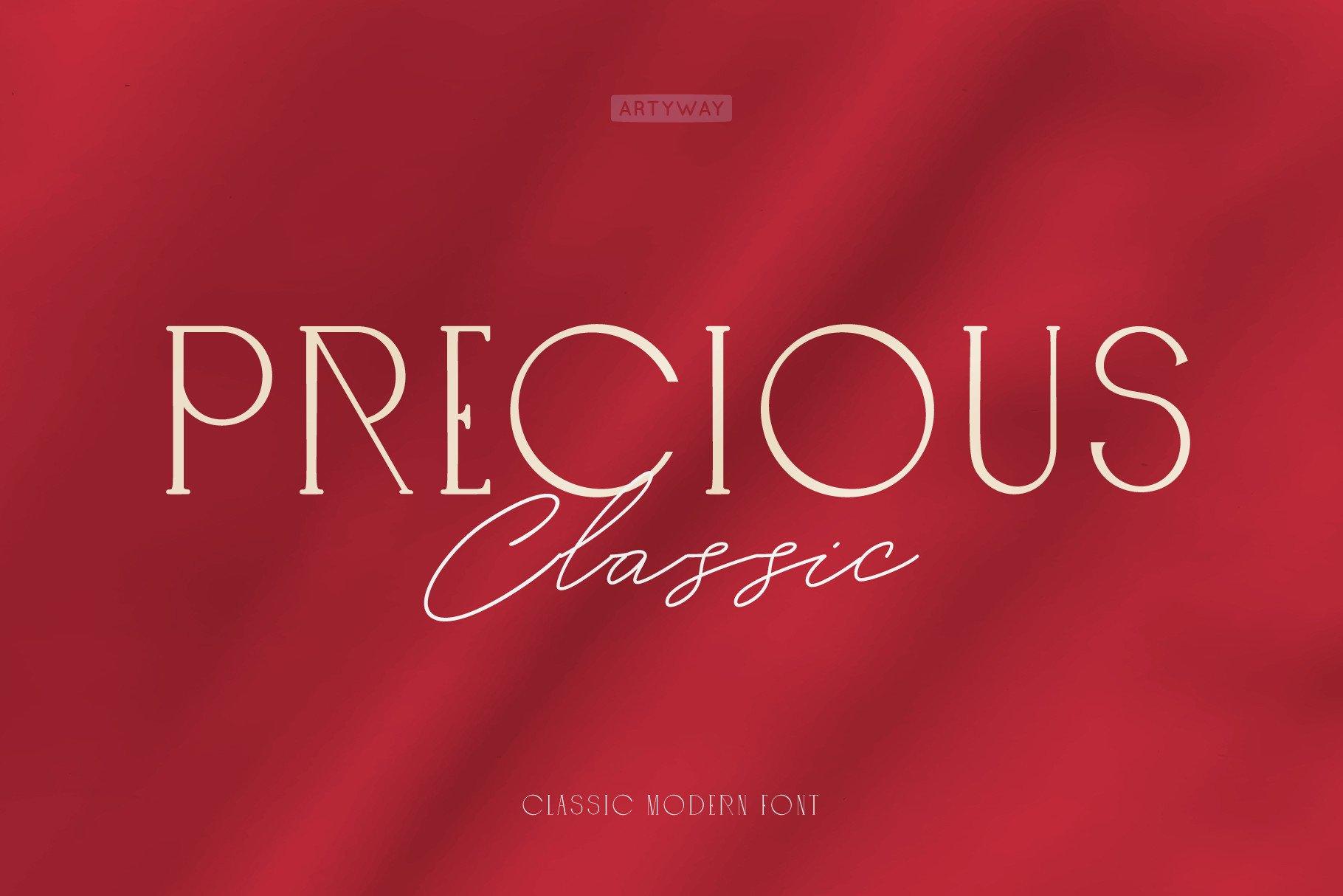 Precious Font by artyway, wedding serif and script duo preview