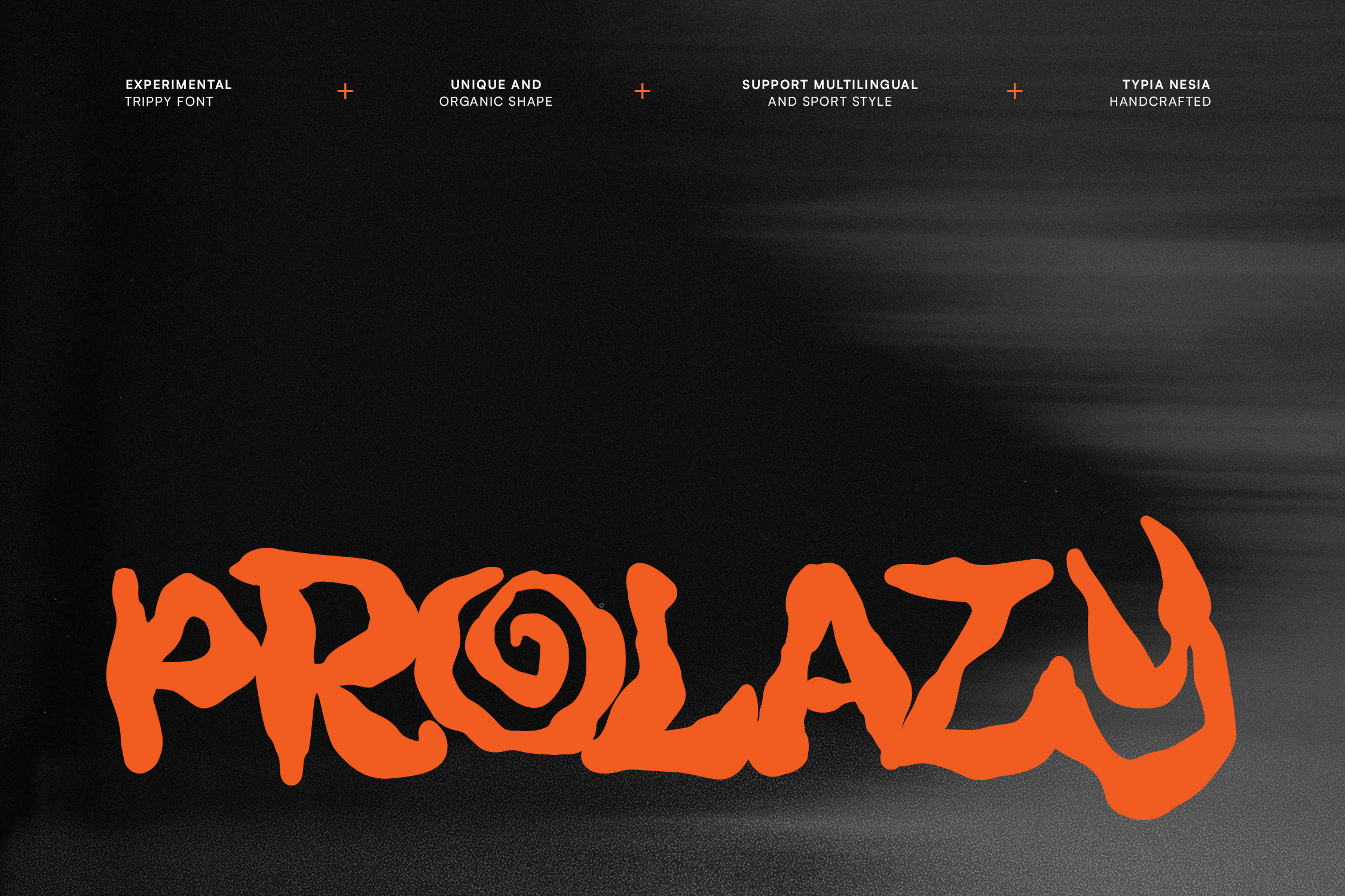 Prolazy Font by Typia Nesia, rough orange brush-painted graffiti capitals font preview