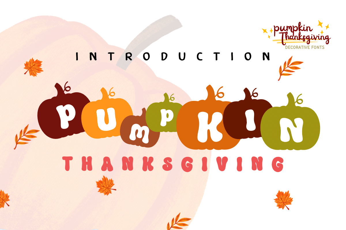 Pumpkin Thanksgiving Font by PraewDesigns, pumpkin Thanksgiving font preview
