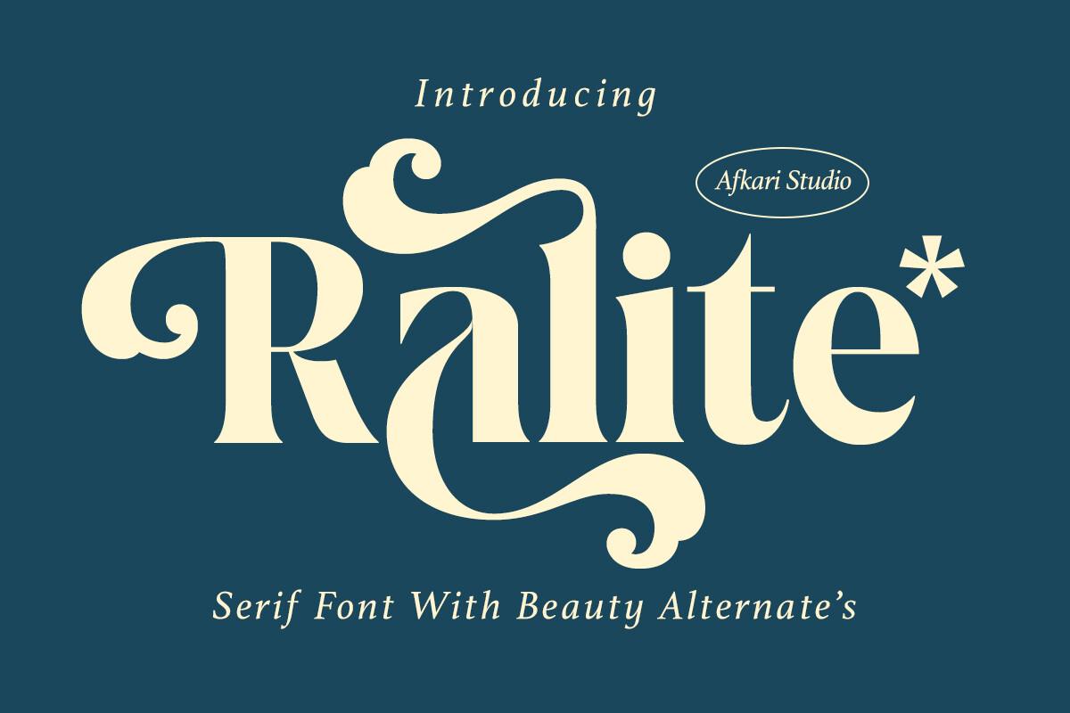 Ralite Font by afkaristudio, retro fancy serif font preview