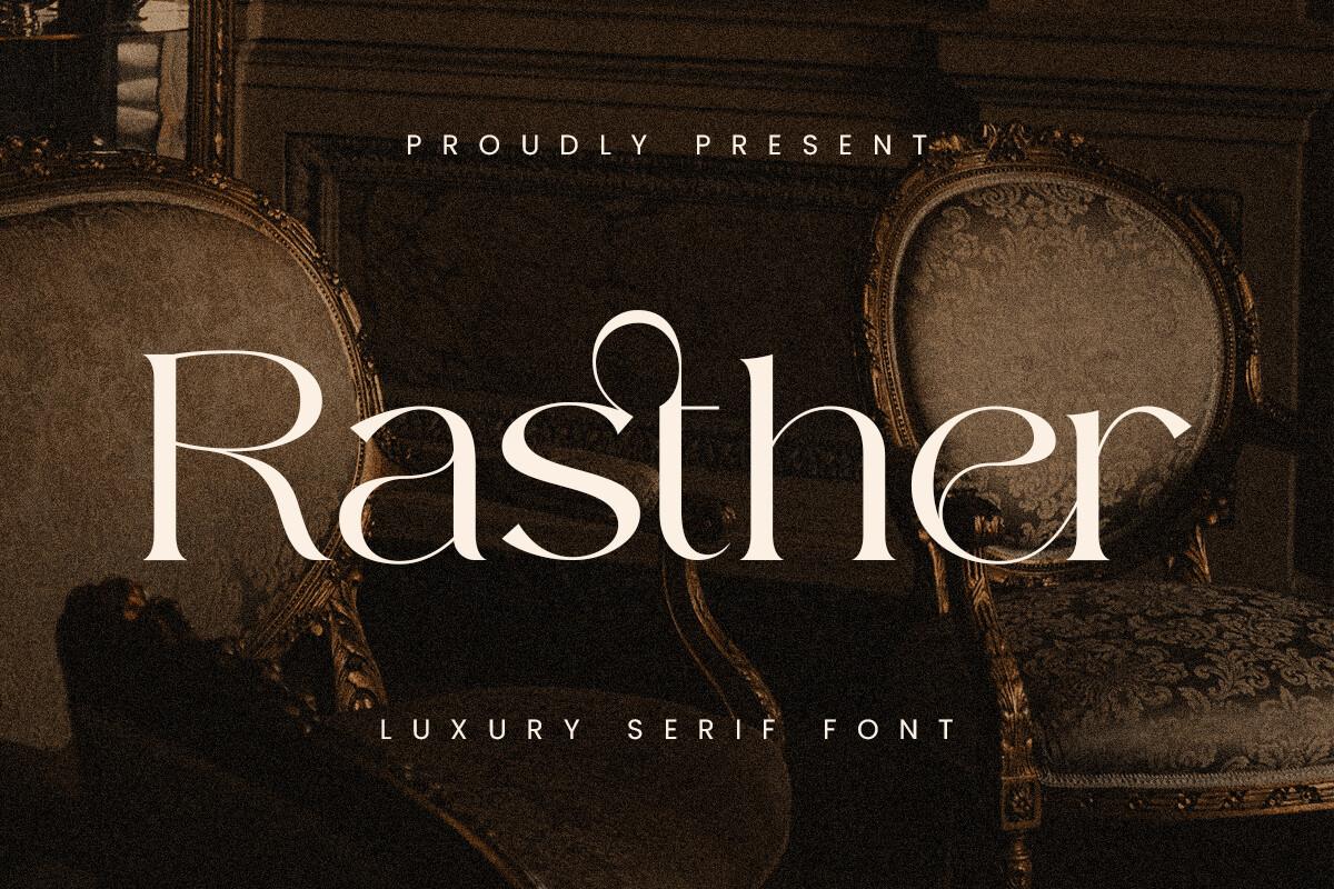 Rasther Font by ToniStudio, preview of the typeface