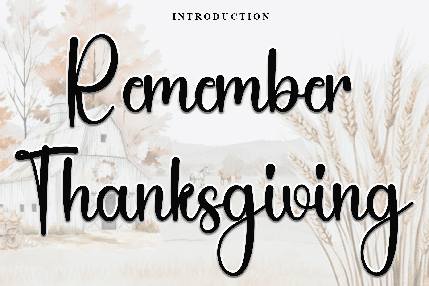 Remember Thanksgiving Font by Inermedia STUDIO, Thanksgiving script font preview