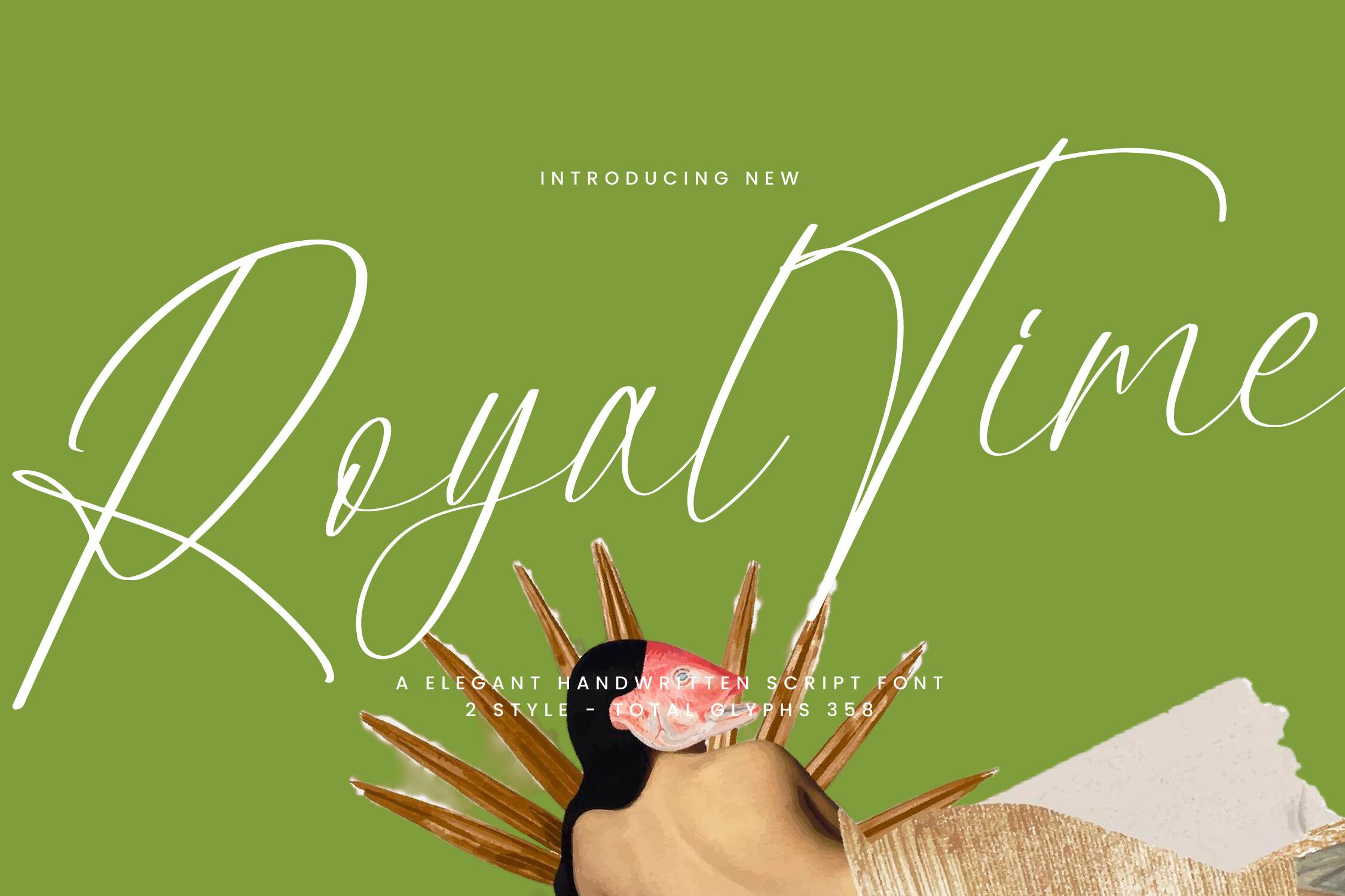Royal Time Font by integritypestudio, elegant signature font preview