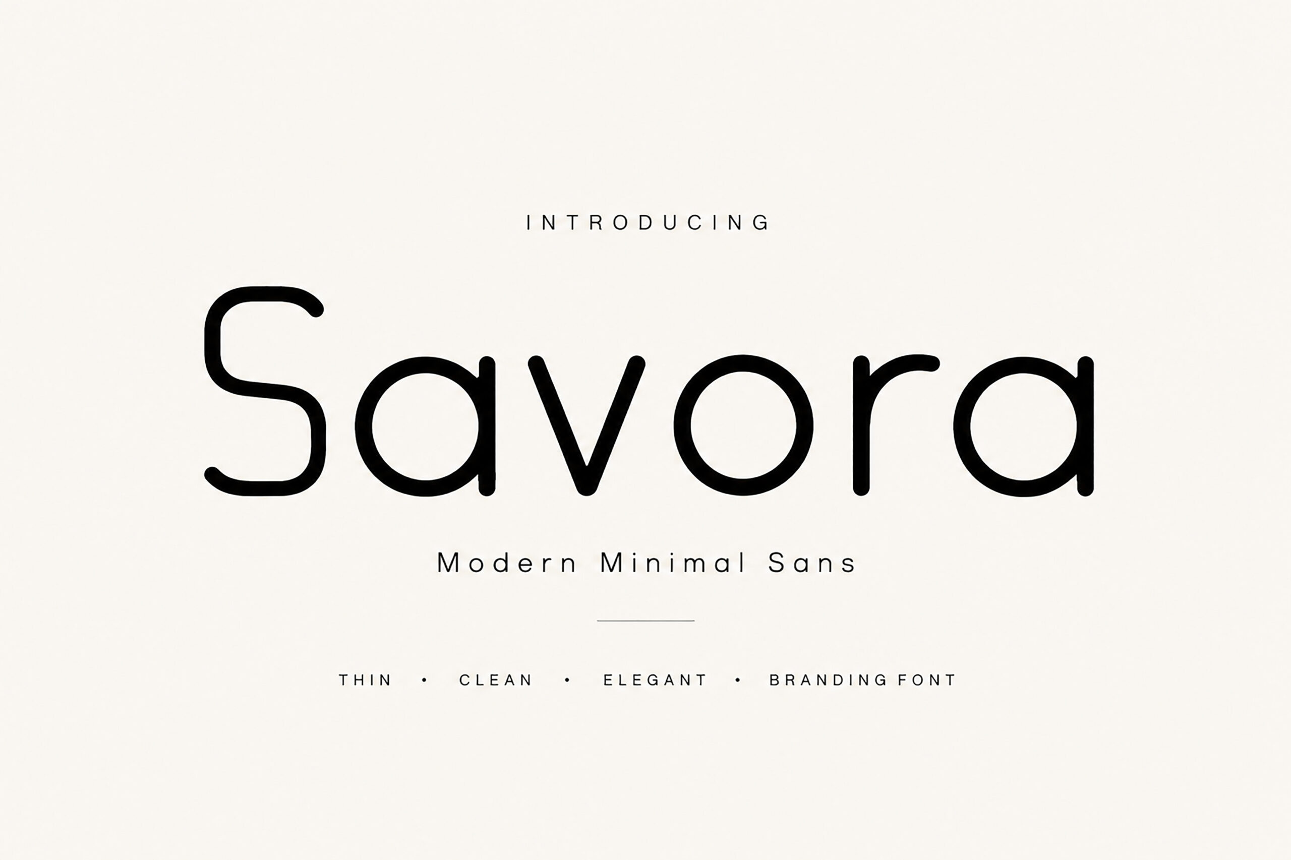 Savora Font by Bundle, modern minimal sans font preview