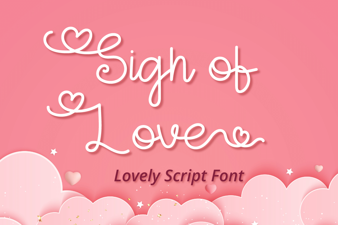 Sign of Love Font by attypestudio, heart script wedding font preview