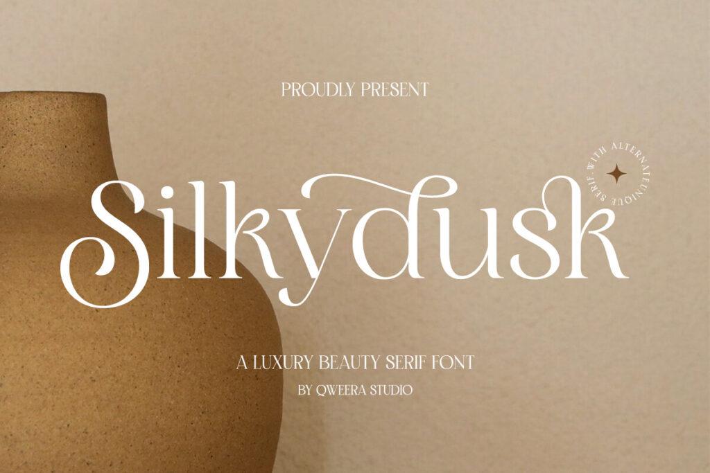 Silkydusk Font by Qweera Studio, preview of the typeface