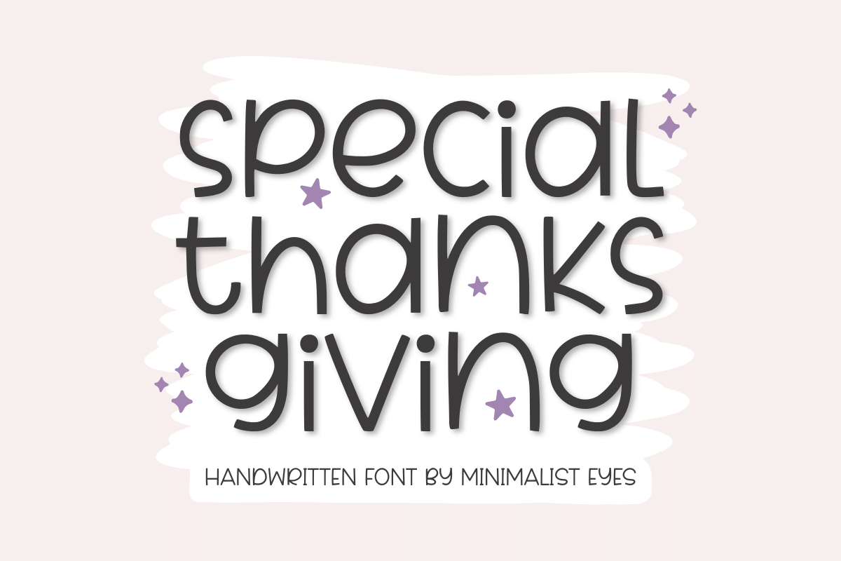 Special Thanksgiving Font by Minimalist Eyes, cute Thanksgiving font preview