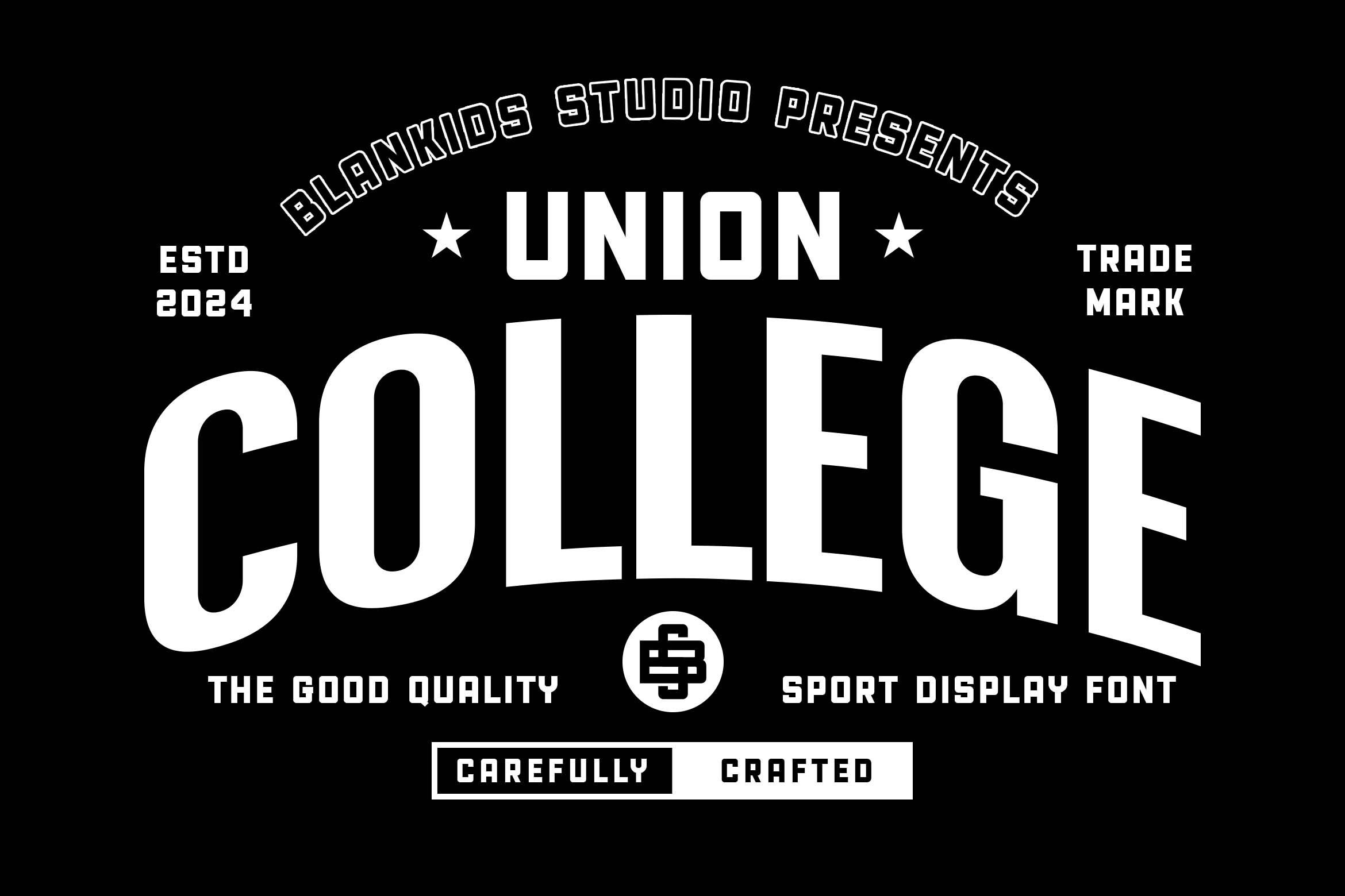 Union College Font by Blankids Studio, Union College Font, a sporty college display font that comes in two font combinations