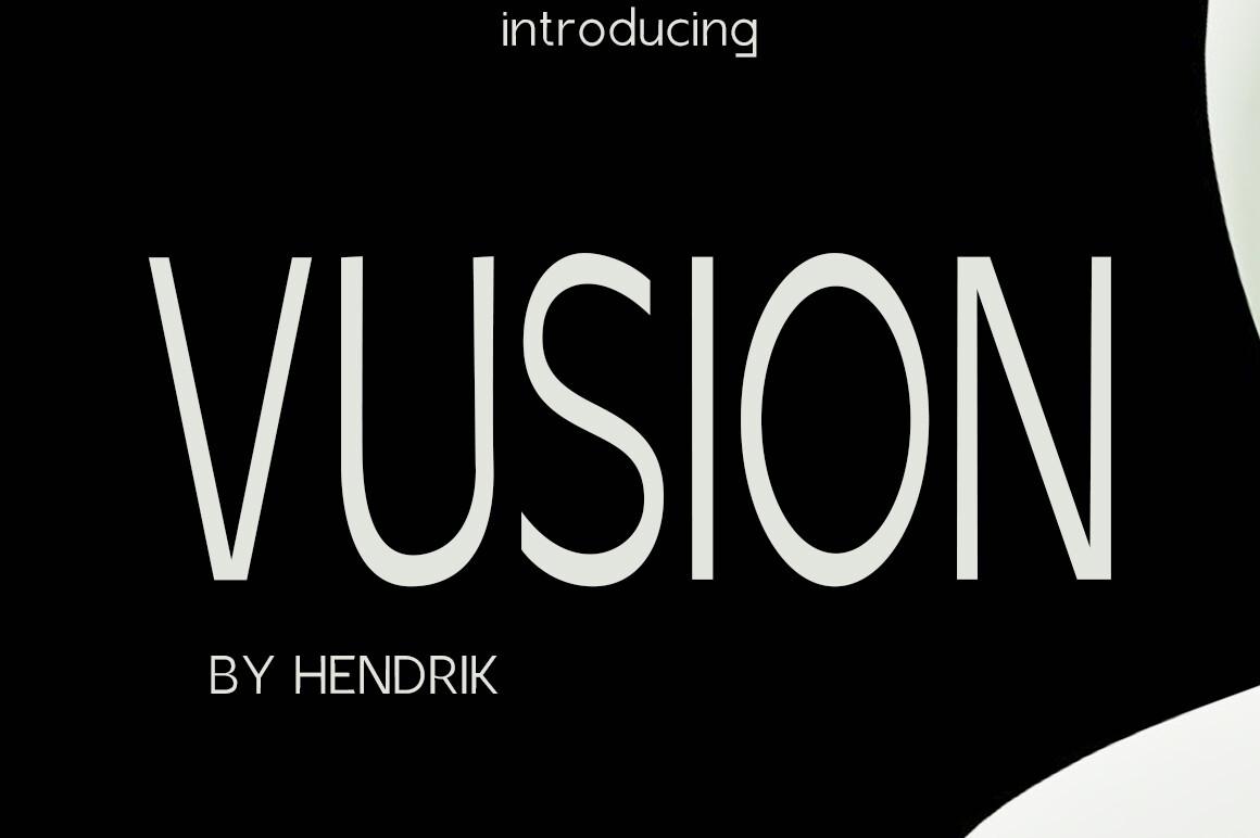 Vusion Font by Hendrik studio, preview of the typeface