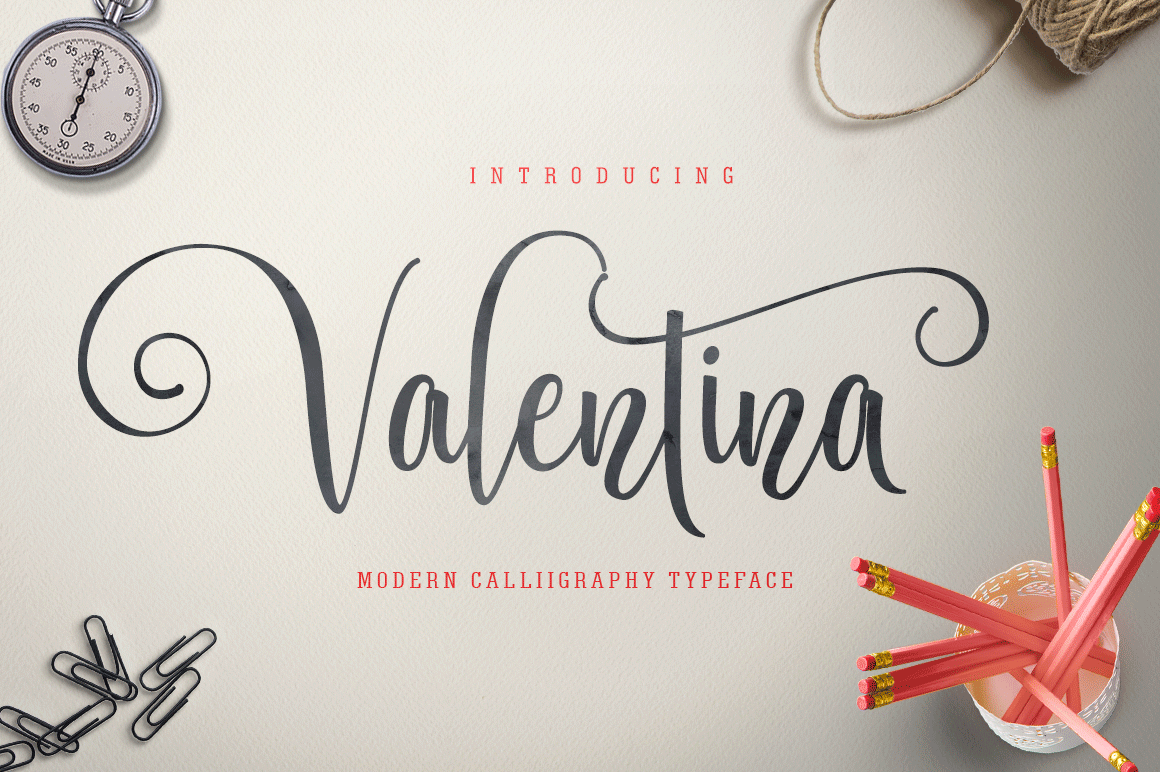 Valentina Font by JorseType, heavier calligraphy with a curled capital V font preview