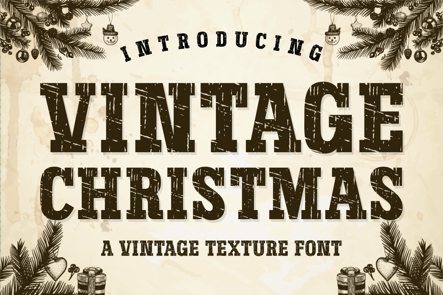 Vintage Christmas Font by Jasa (7NTypes), distressed vintage Christmas font preview
