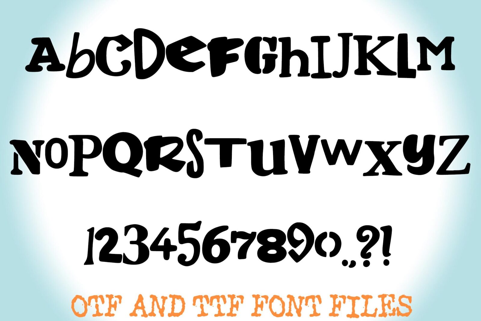 Vintage Random Letters Font by squeebcreative, mismatched playful letters and numbers font preview