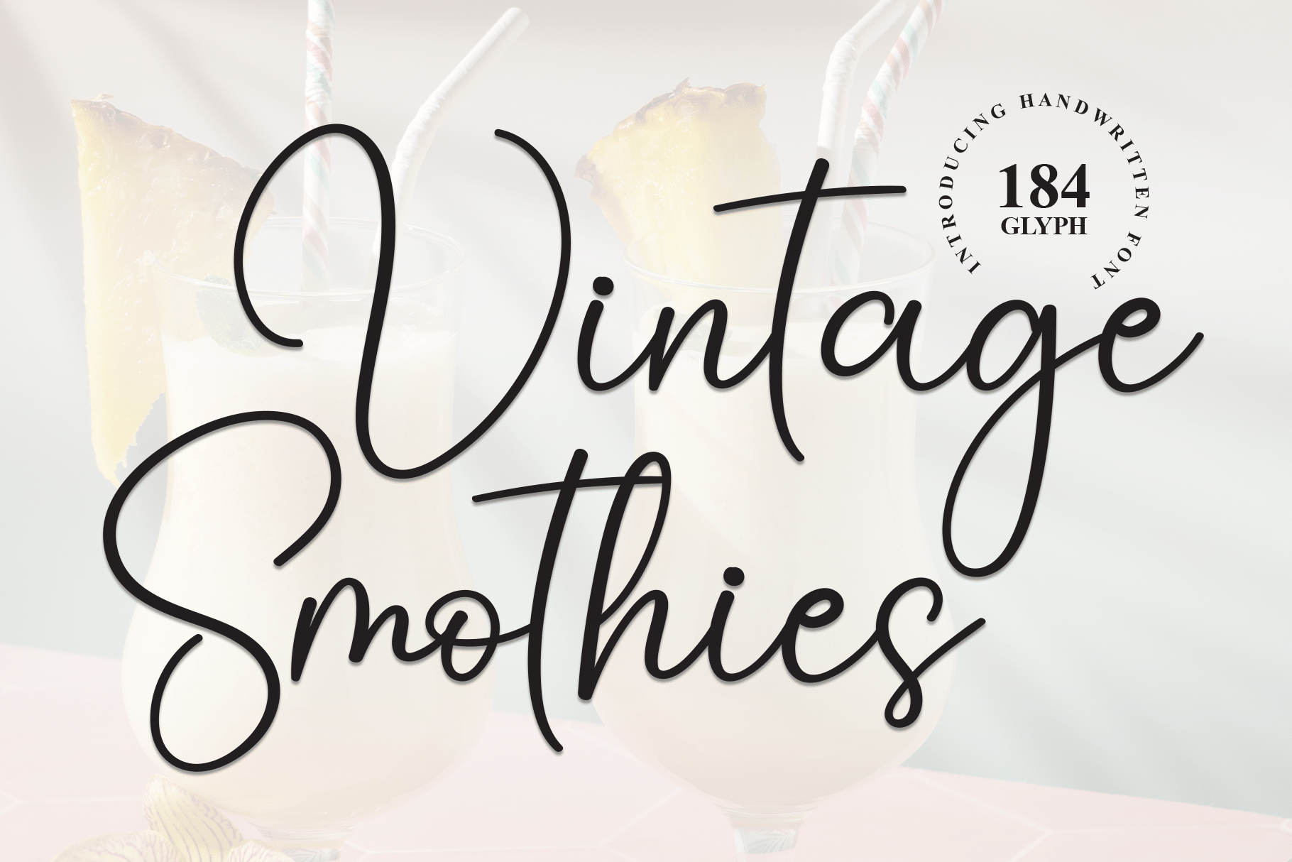 Vintage Smothies Font by andikastudio, swirly cursive font preview