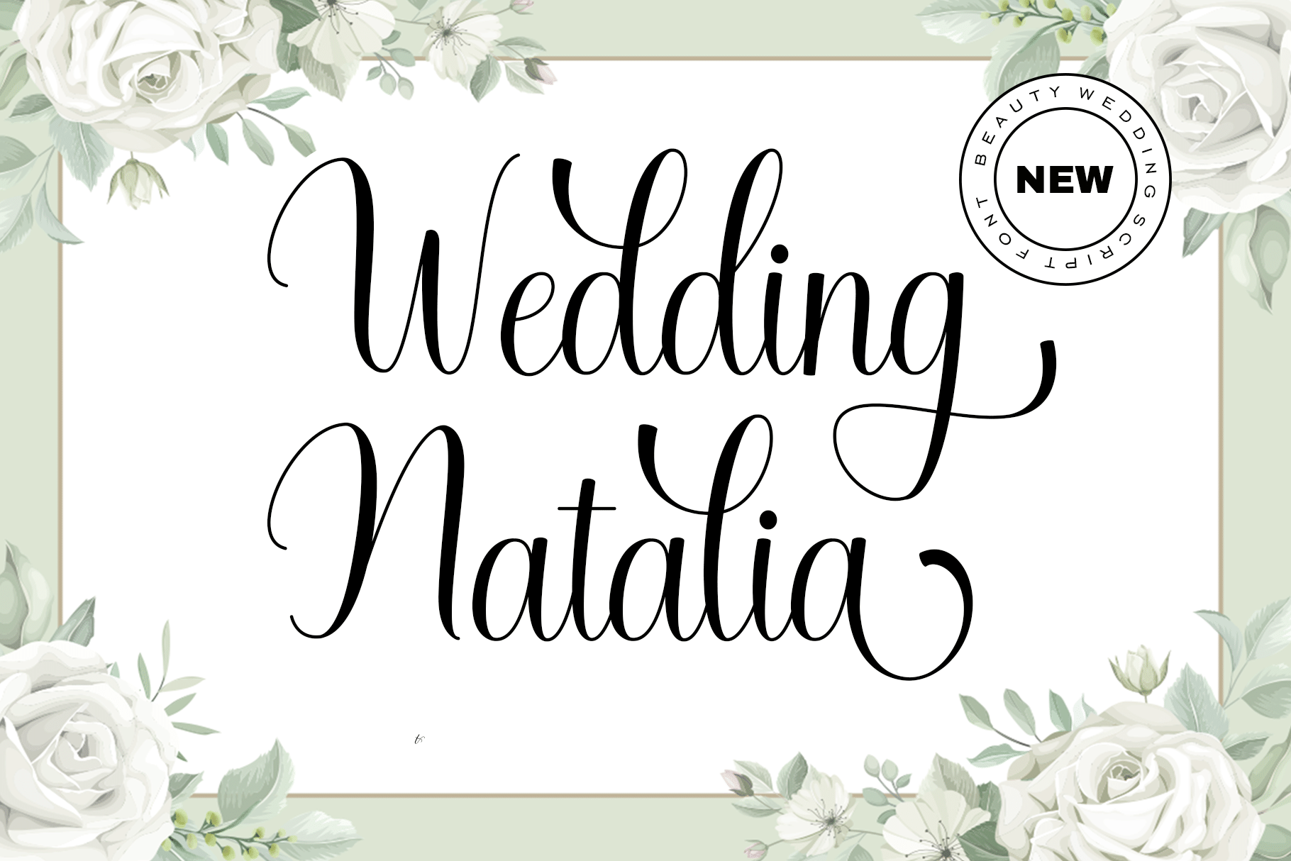 Wedding Natalia Font by Artkenza, wedding calligraphy font preview