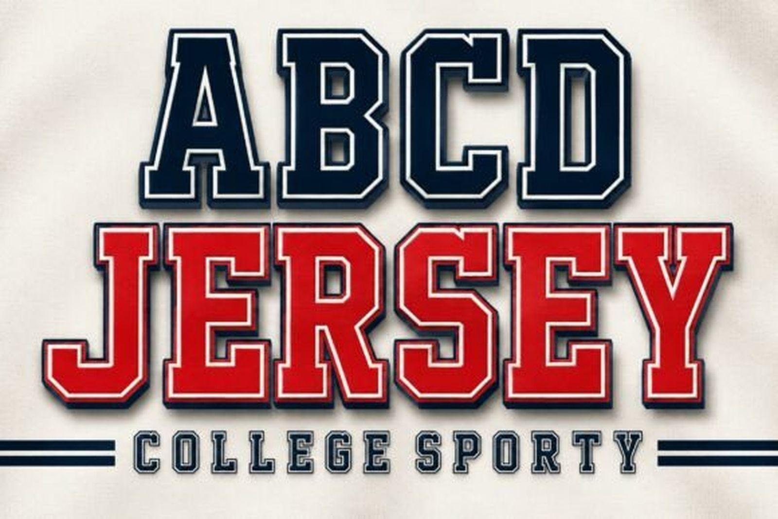 Abcd Jersey Font by riki.studio, sports font preview