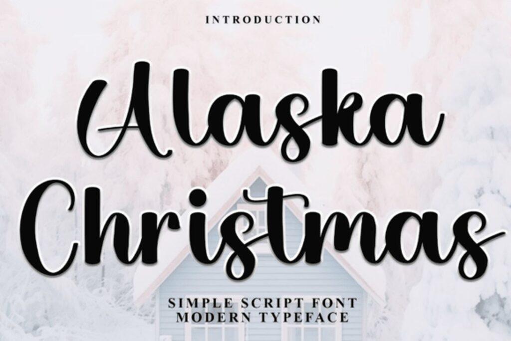 Alaska Christmas Font simple bold script for Christmas labels