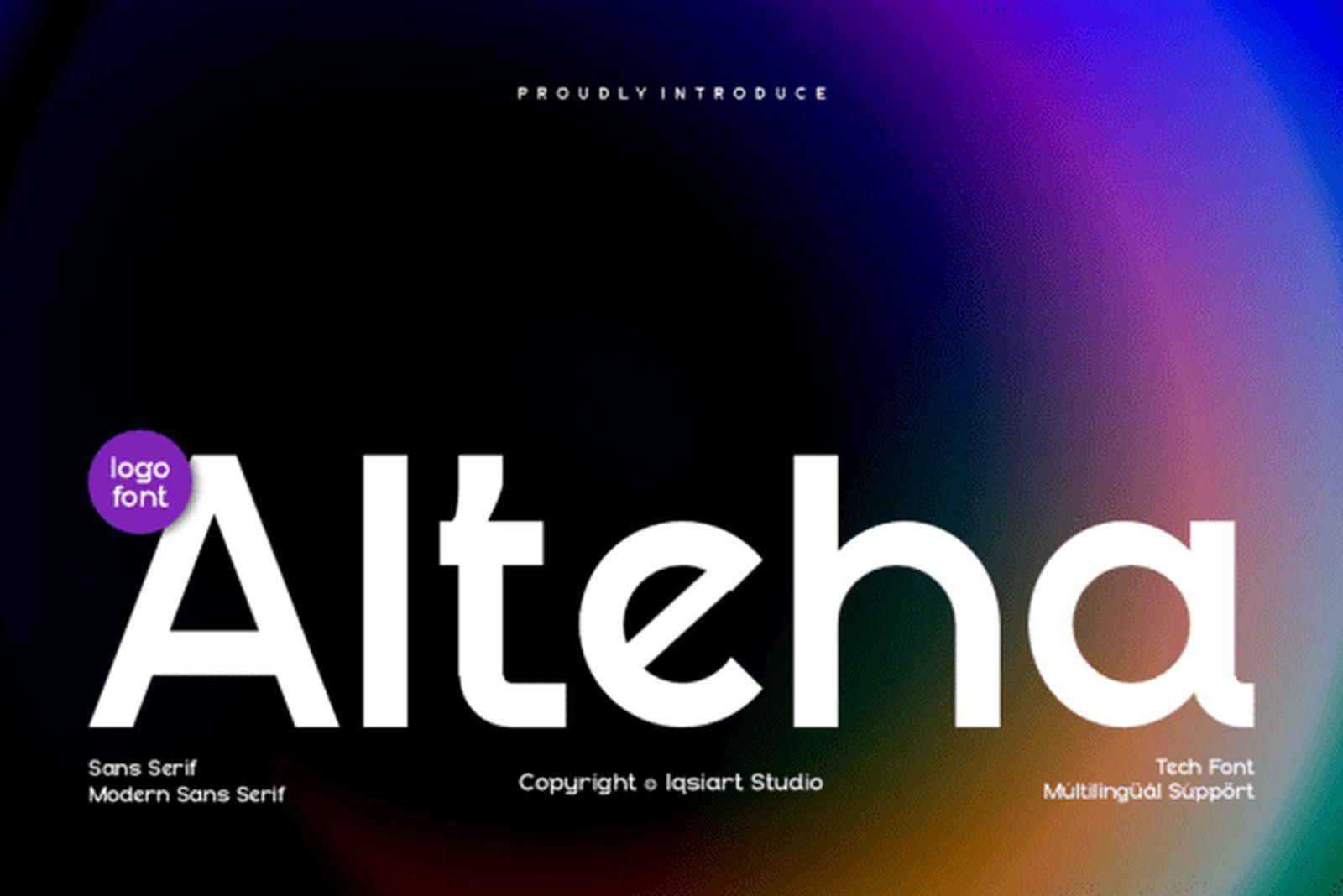 Alteha Font clean modern sans for tech logos