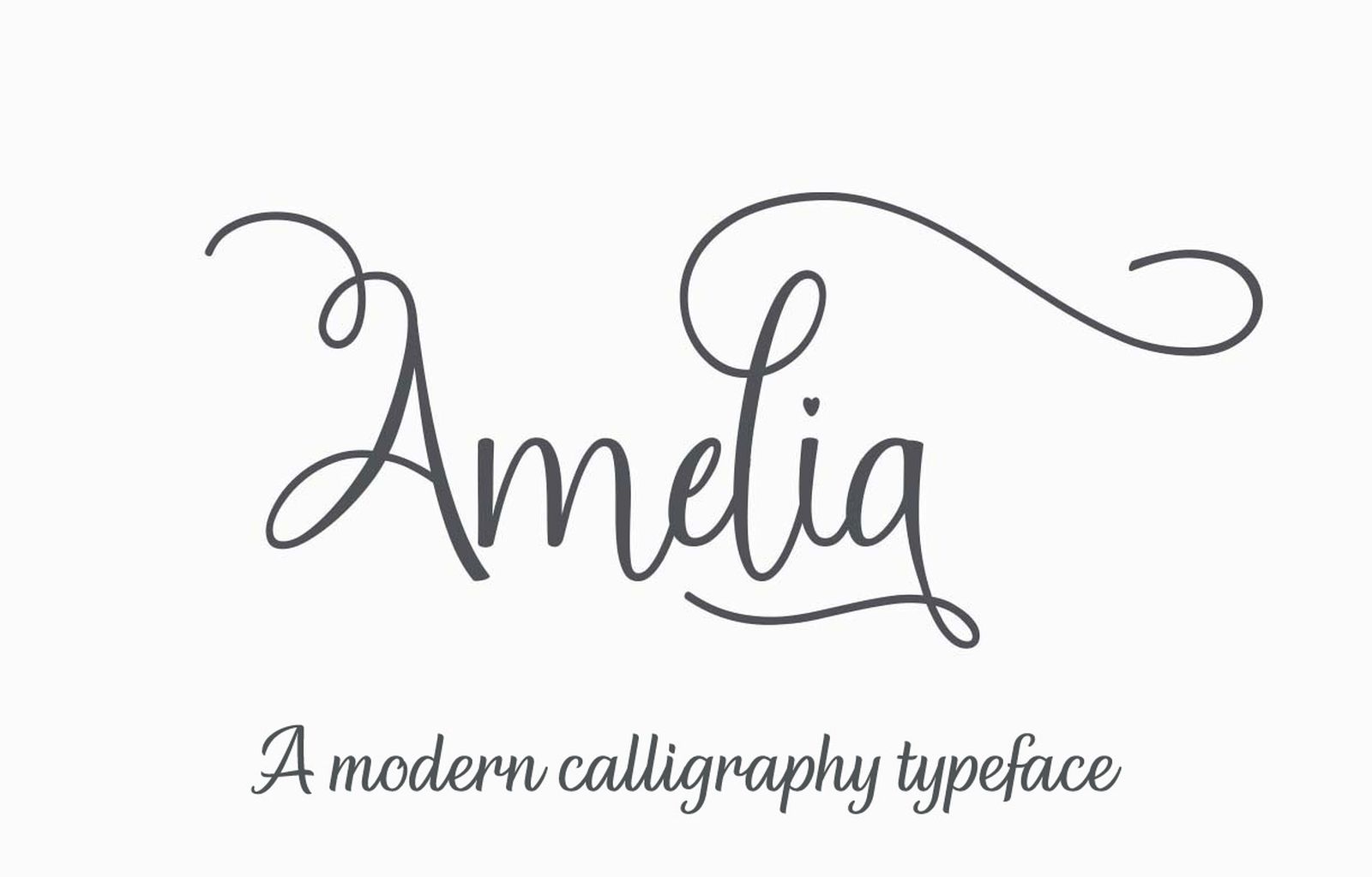 Amelia Script Font — clean monoline calligraphy tattoo font preview