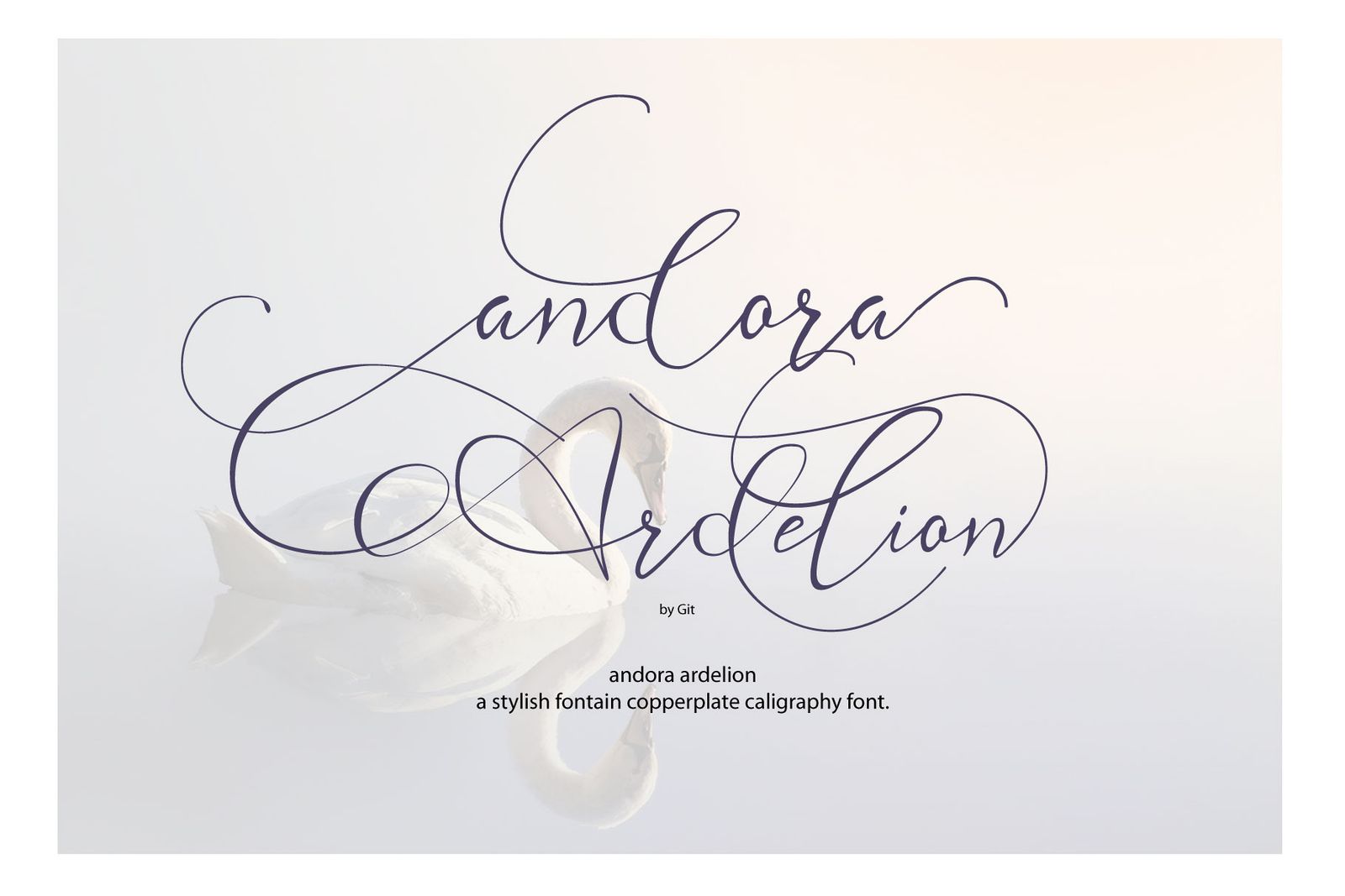 Andora Ardelion Font — very light monoline calligraphy tattoo font preview