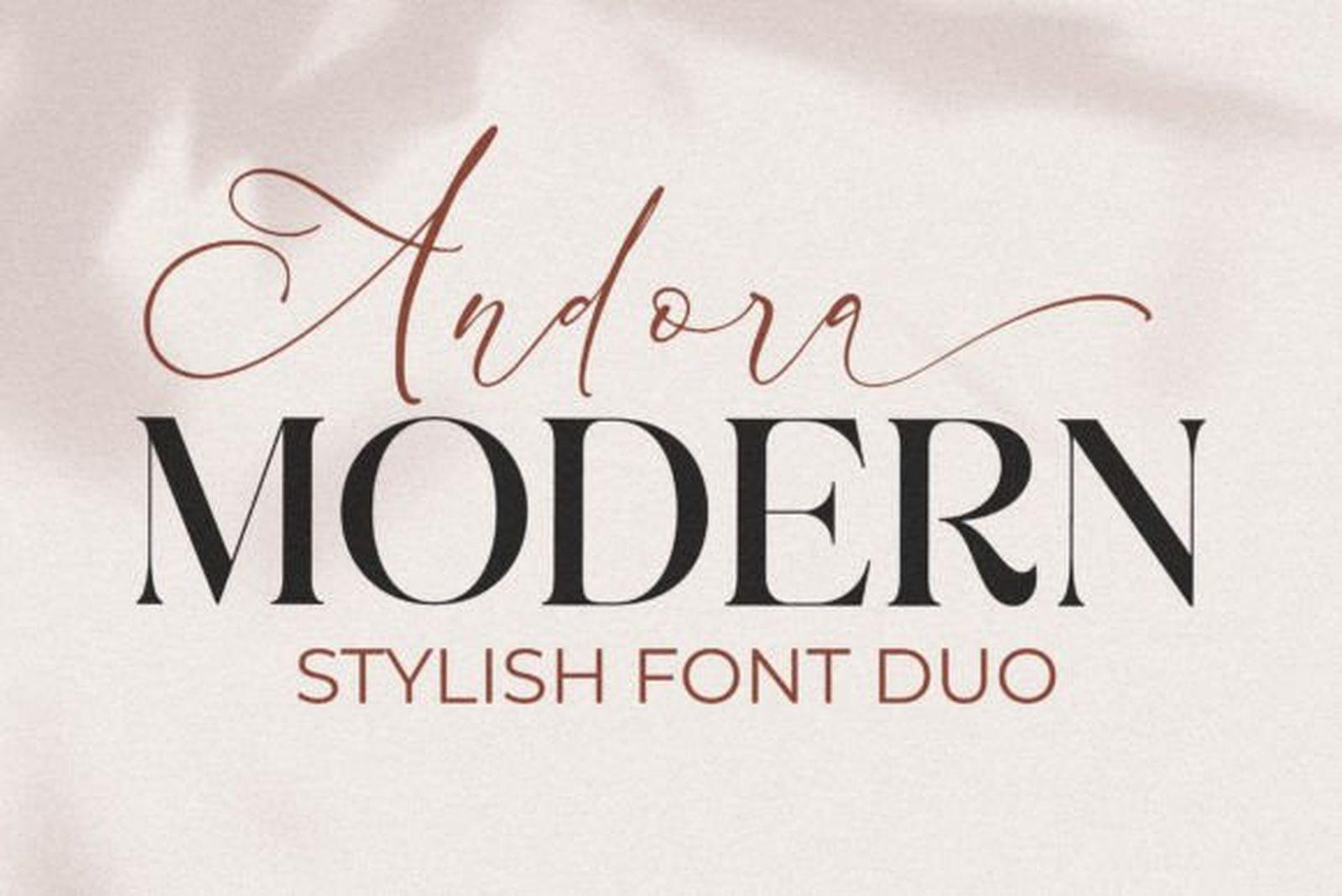 Andora Modern Font by Storytype Studio, font combination preview