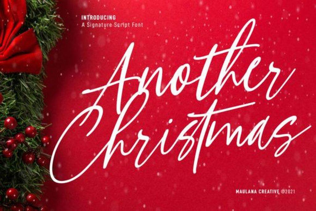 Another Christmas Script Font signature style Merry Christmas lettering