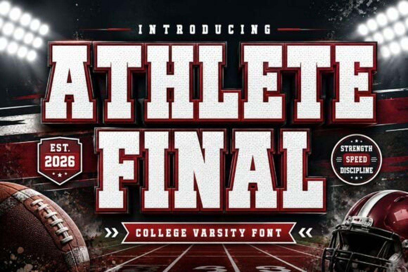 Athlete Final Font by 29Graphic, sports font preview