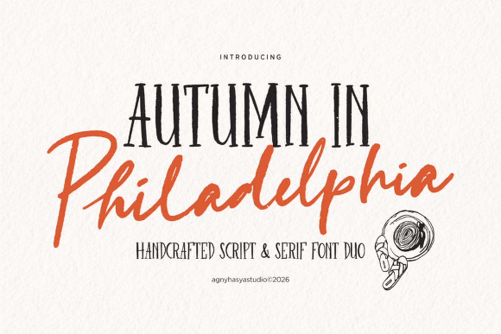 Autumn in Philadelphia Font by agnyhasyastudio, font combination preview
