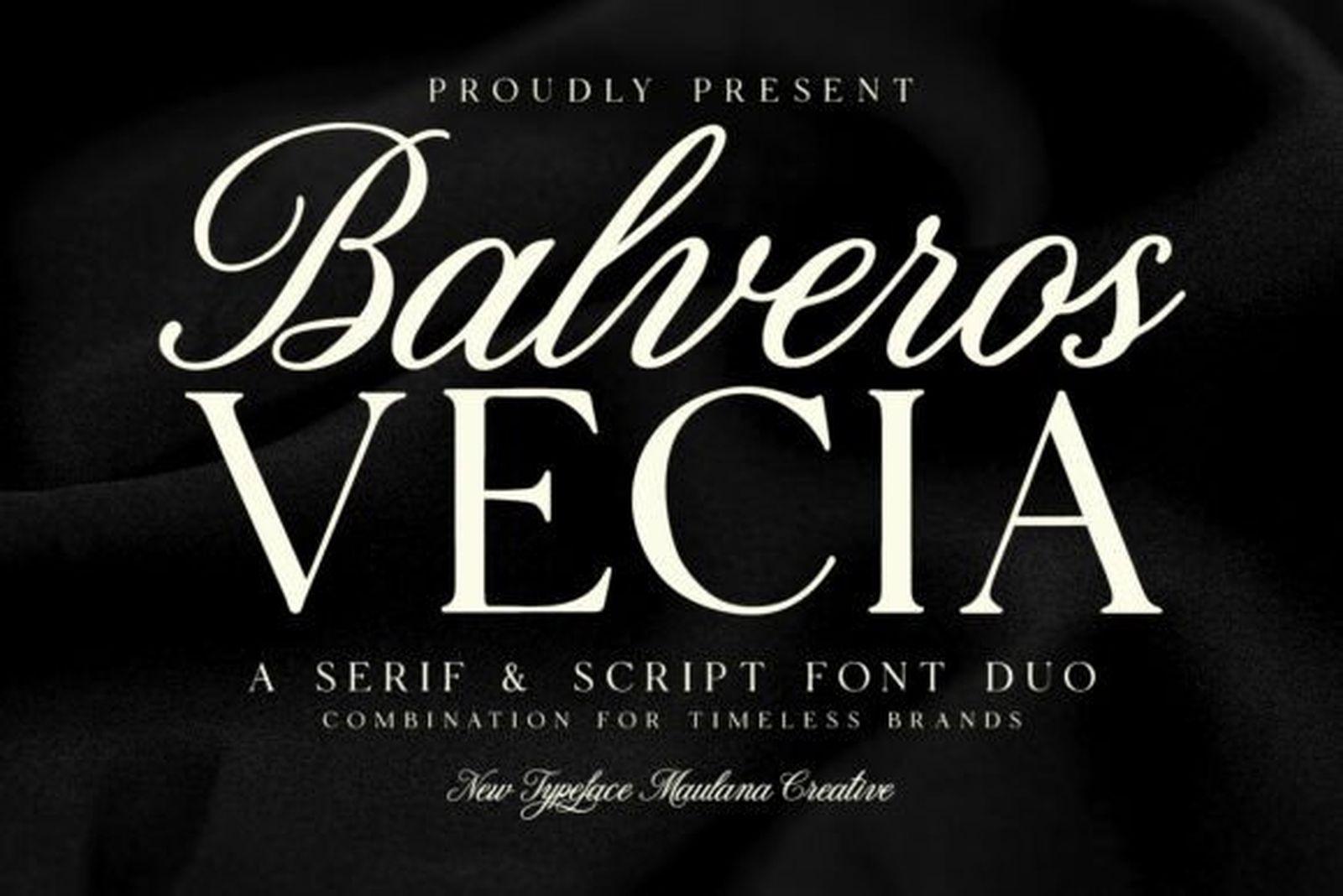 Balveros Vecia Font by Maulana Creative, font combination preview